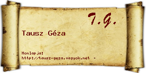 Tausz Géza névjegykártya